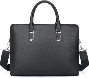 13inch Laptop Portfolio Satchel Slim Business Briefcase Office Crossbody Shoulder Leather Messenger Bag