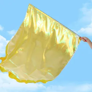 2 Set 47" Gold Double Layer Praise Dance Worship Flags with Scalable Rod Semicircle Worship Angel Wing Flag for Church Dance Banner