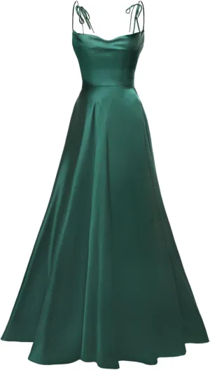 2023 New Women's Big Hem Halter Dresses with Plunge Bridesmaid Dresses Long Evening Gowns