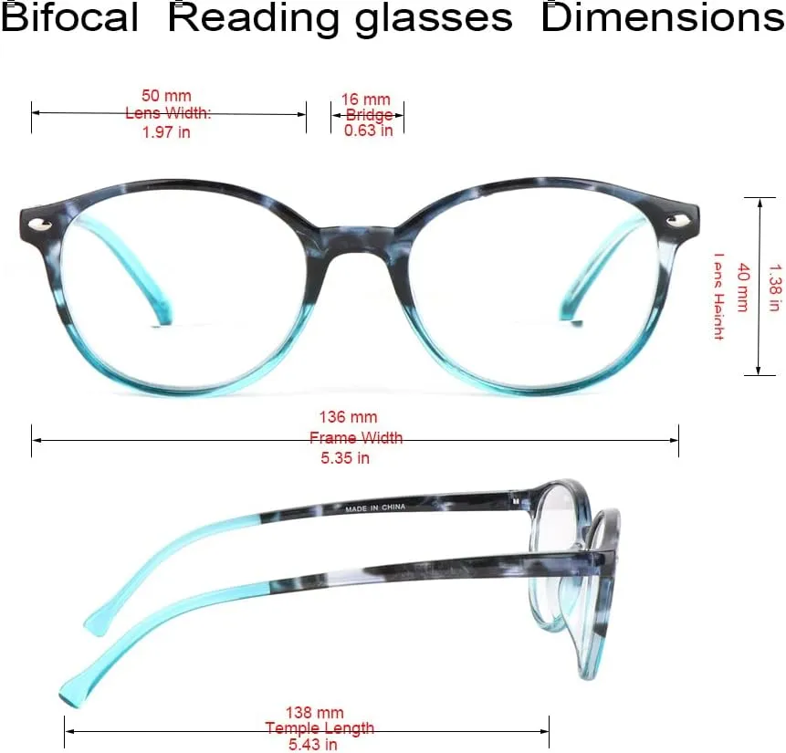 3 Pack Bifocal Reading Glasses for Women Include 1 Bifocal Sunglasses,Spring Hinge Retro Cat-eye Readers Glasses