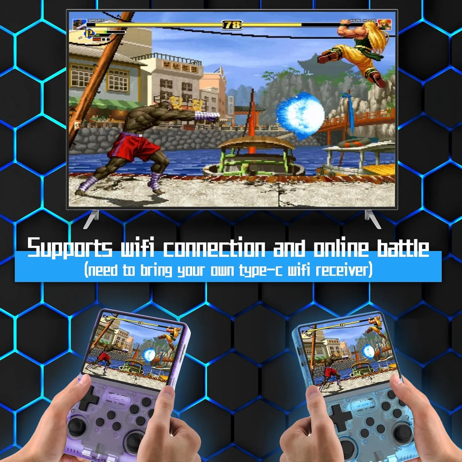 30000 Games in 1 Handheld Game Console R40S PRO 3.5 inch IPS Screen Mini Retro Console 3800mAh Portable Pocket Arcade 45 simulators 256G TF Card