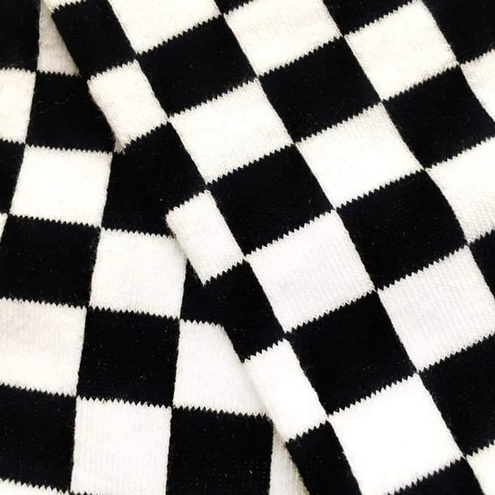 3PK Fashion Men's novelty Socks Checker board crew Socks, Skateboard Socks (Shoe Size 6-12)