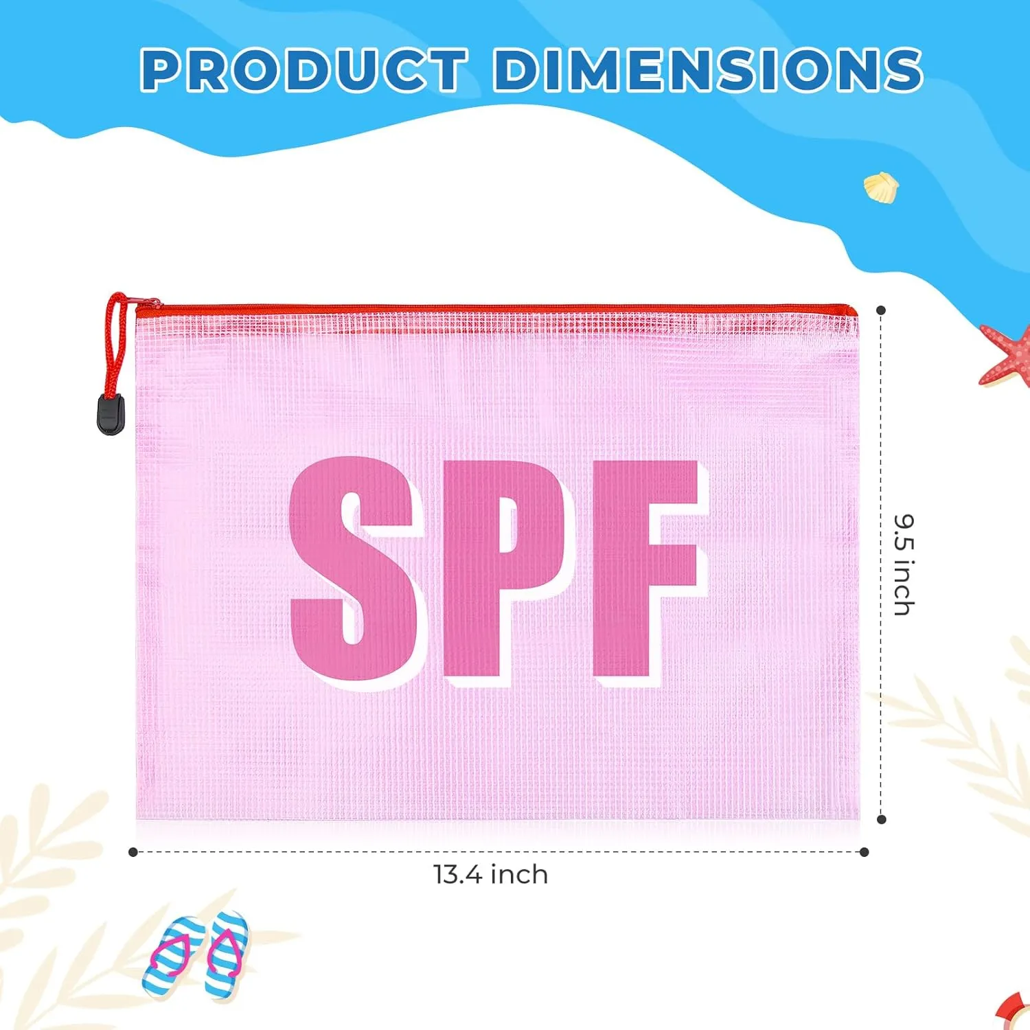 4PCS SPF Makeup Bag Clear Zippered SPF Bag Cosmetic Pouch Waterproof Travel Toiletry Organizer for Women Varsity Letter Patch Beach Pool Essentials