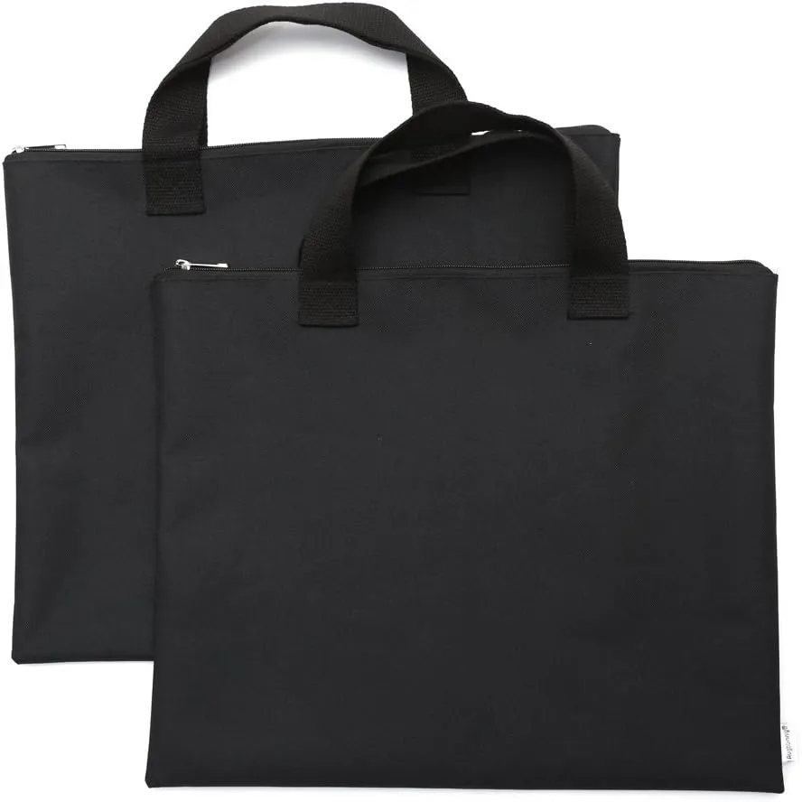 600D Portfolio Waterproof With Handle And Zipper For Student and Artist 2-pack