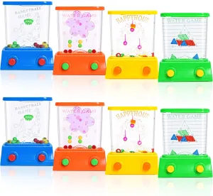 8 Pieces Handheld Water Games -Beach Water Table Water Ring Small Toys- Mini Arcade Retro Pastime Game - Fun Games for Teenagers - Need to add Water (8 PCS Family Edition)