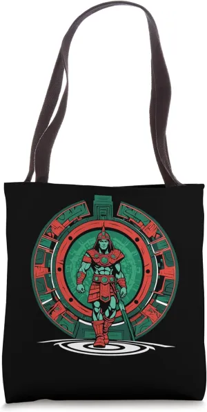 a Samurai-warrior stepping thru a star-gate to another realm Tote Bag