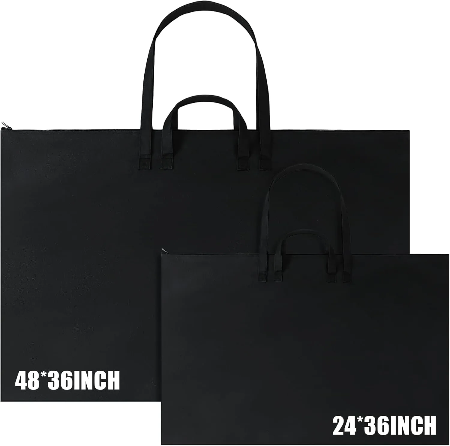 Abbylike 2 Pcs Art Portfolio Case 36 x 48 and 24 x 36 Inch Art Portfolio Storage Large Poster Board Bag Waterproof Poster Carrying Tote with Nylon Shoulder for Artwork Sketching and Drawing