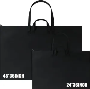 Abbylike 2 Pcs Art Portfolio Case 36 x 48 and 24 x 36 Inch Art Portfolio Storage Large Poster Board Bag Waterproof Poster Carrying Tote with Nylon Shoulder for Artwork Sketching and Drawing