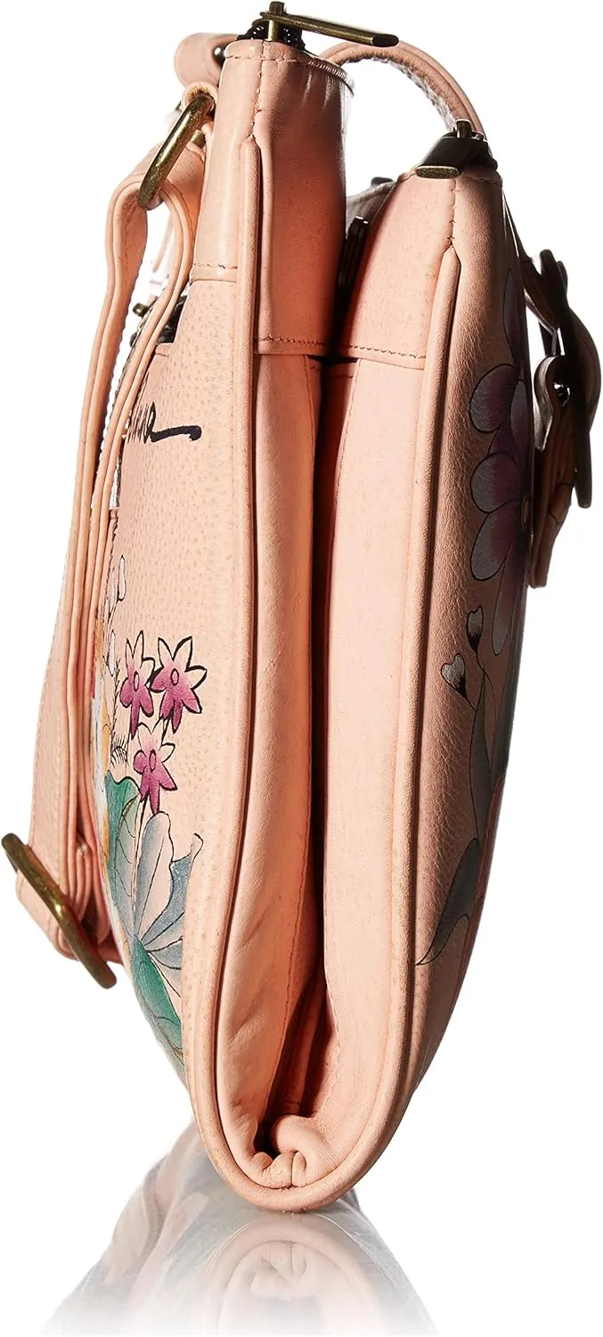 Anna by Anuschka Genuine Leather Travel Organizer, Triple Compartment - Hand-Painted Original Artwork