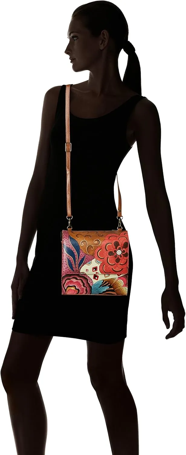 Anna by Anuschka Hand Painted Leather Women's Flap Crossbody Organizer