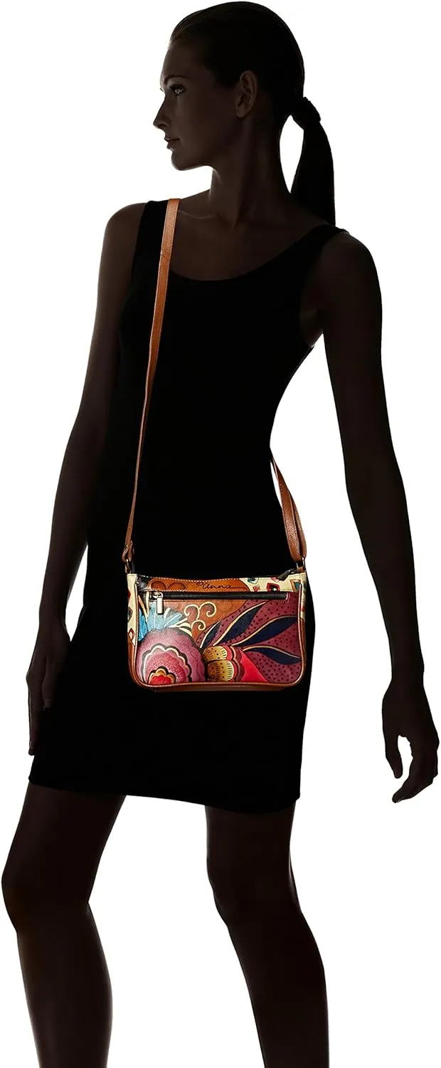 Anna by Anuschka Hand Painted Leather Women's Mini Wide Crossbody