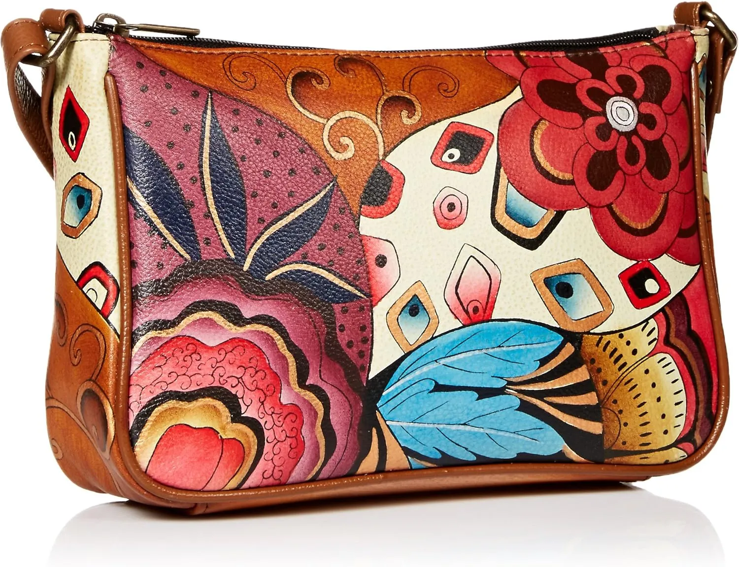 Anna by Anuschka Hand Painted Leather Women's Mini Wide Crossbody