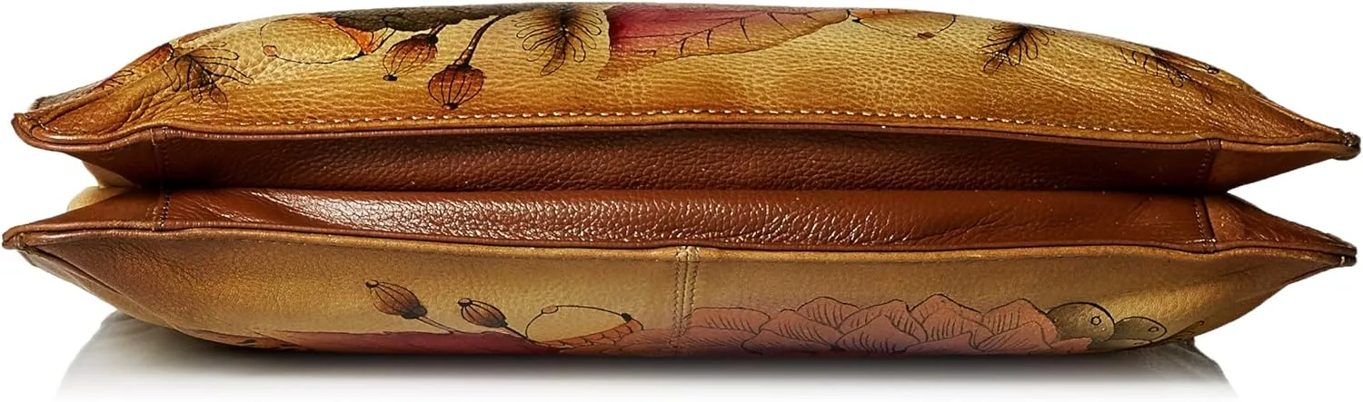 Anna by Anuschka Hand Painted Leather Women's V Top Large Crossbody