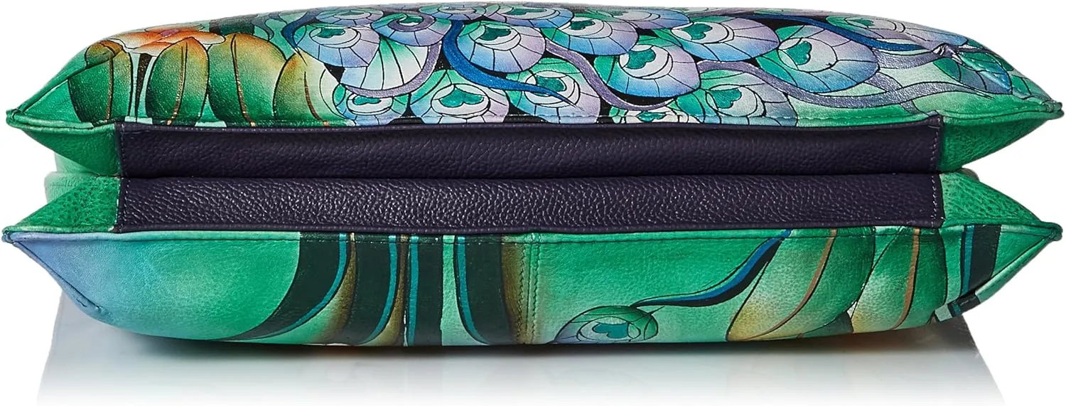 Anna by Anuschka Hand Painted Leather Women's V Top Large Crossbody