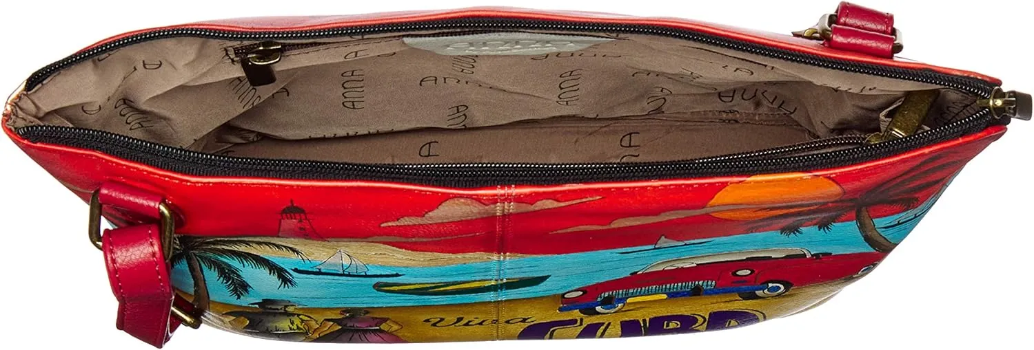 Anna by Anuschka Hand Painted Women’s Genuine Leather-Two-Sided Zip Travel Organizer