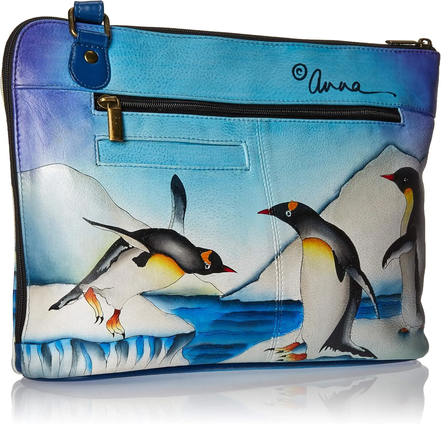 Anna by Anuschka Hand Painted Women’s Genuine Leather-Two-Sided Zip Travel Organizer