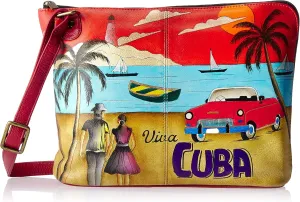 Anna by Anuschka Hand Painted Women’s Genuine Leather-Two-Sided Zip Travel Organizer