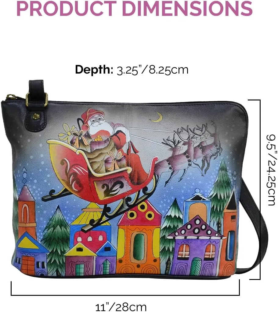 Anna by Anuschka Hand Painted Women’s Genuine Leather-Two-Sided Zip Travel Organizer