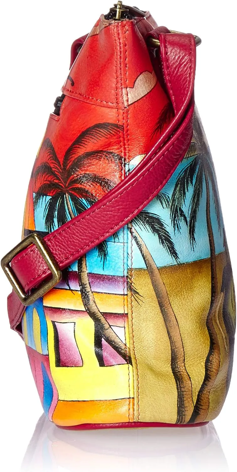 Anna by Anuschka Hand Painted Women’s Genuine Leather-Two-Sided Zip Travel Organizer