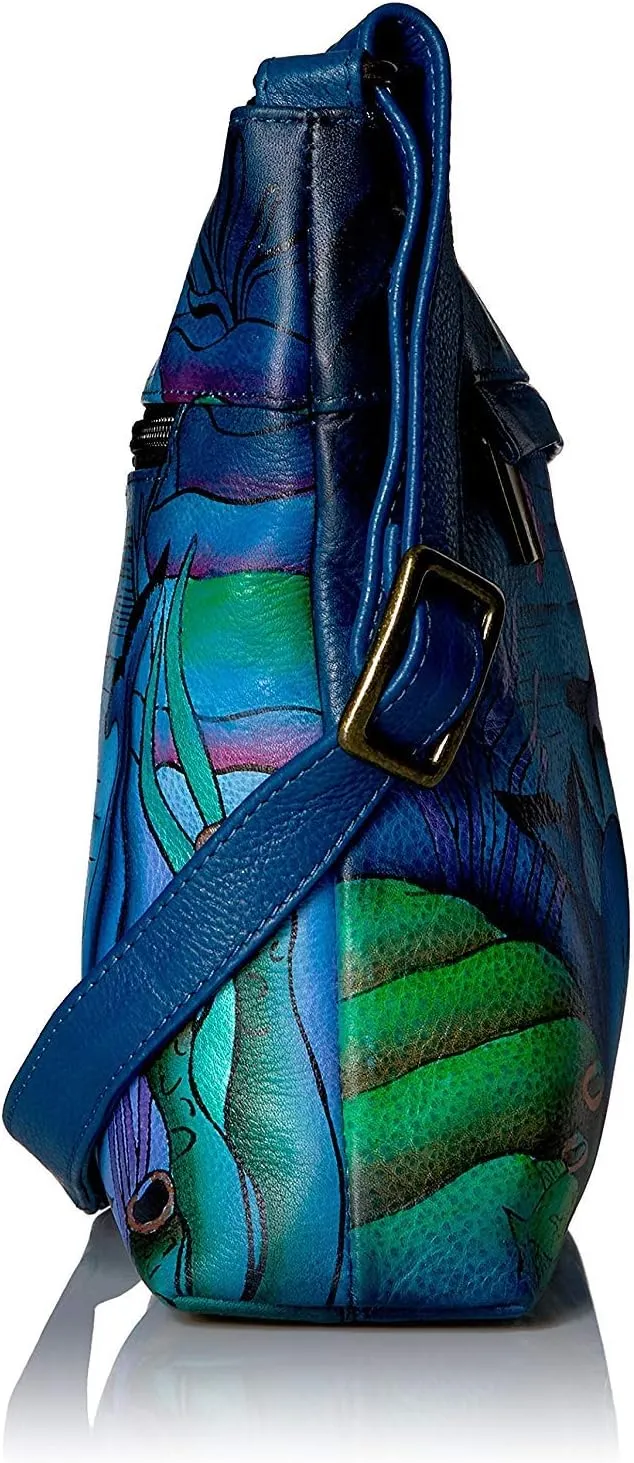 Anna by Anuschka Women Hand Painted Leather Medium Crossbody