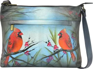 Anna by Anuschka Women Hand Painted Leather Medium Crossbody