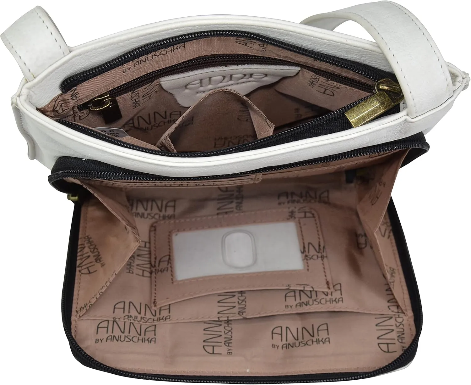 Anna by Anuschka Women's Genuine Leather Large Cross-Body Handbag | Zip-Top Multi-Compartment Organizer