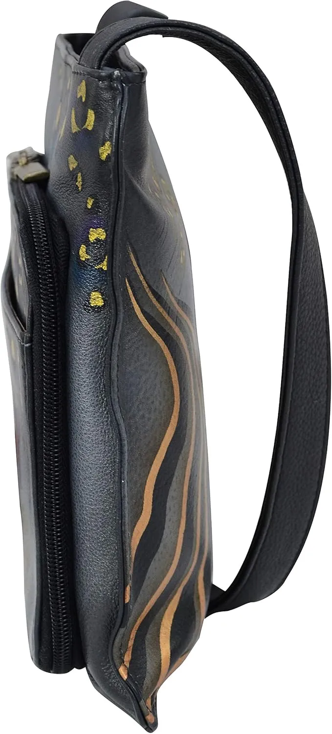 Anna by Anuschka Women's Genuine Leather Large Cross-Body Handbag | Zip-Top Multi-Compartment Organizer