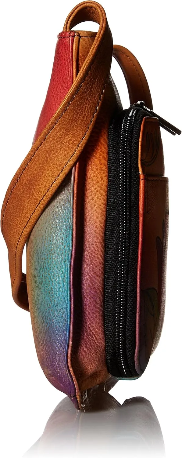 Anna by Anuschka Women's Genuine Leather Large Cross-Body Handbag | Zip-Top Multi-Compartment Organizer