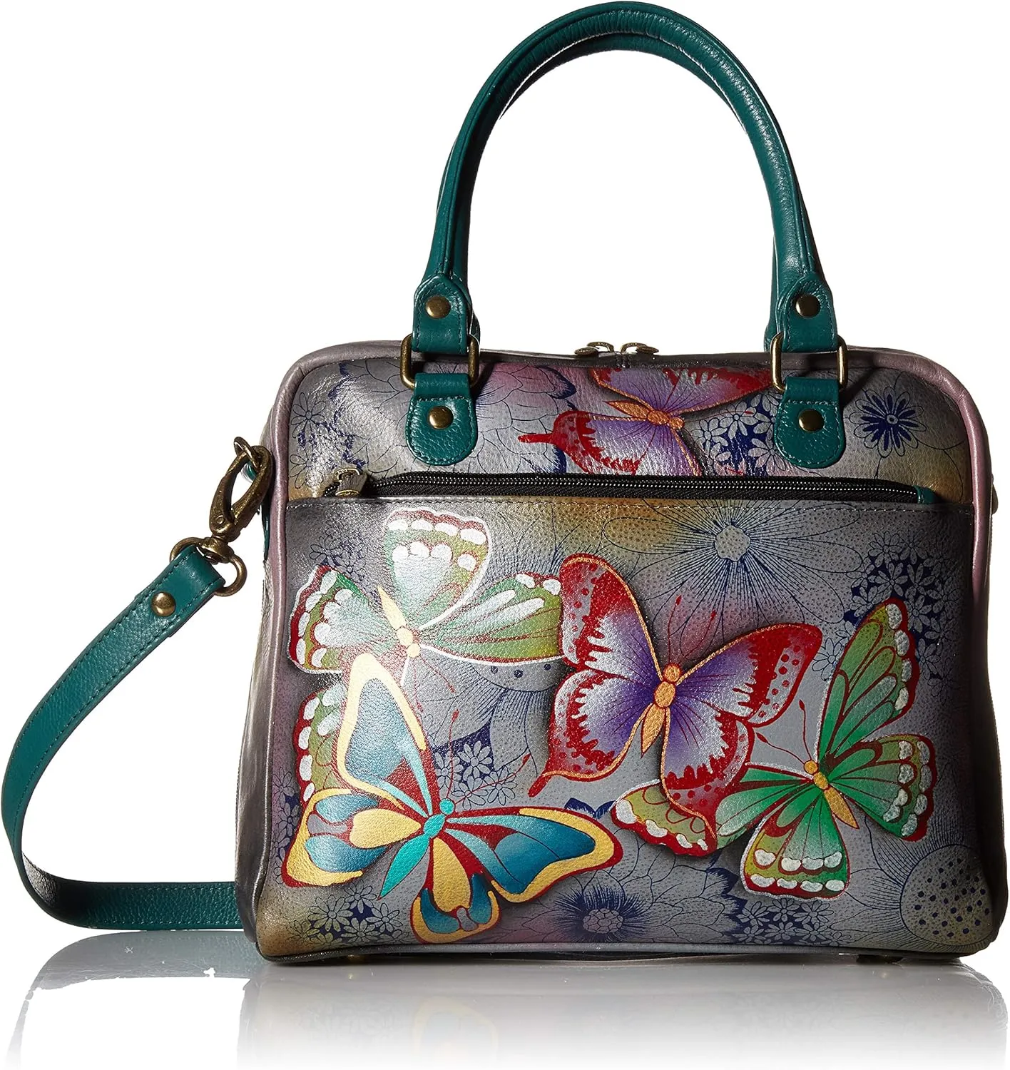 Anna by Anuschka Women’s Genuine Leather Medium Cross Body | Hand Painted Original Artwork | Chic & Stylish Organizer
