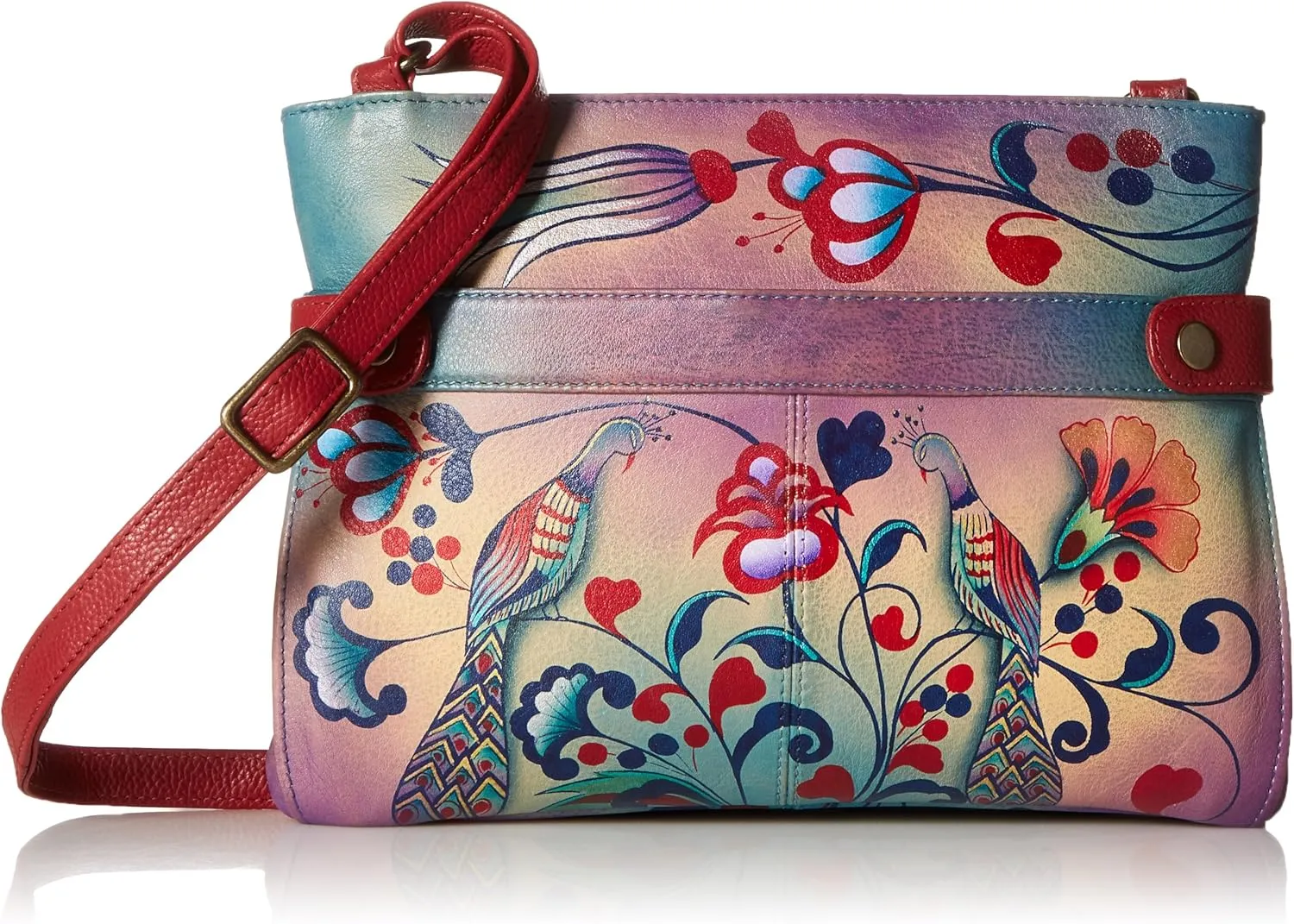 Anna by Anuschka Women's Original Hand-Painted Genuine Leather Medium Crossbody