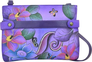 Anna by Anuschka Women's Original Hand-Painted Genuine Leather Medium Crossbody