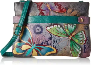 Anna by Anuschka Women's Original Hand-Painted Genuine Leather Medium Crossbody