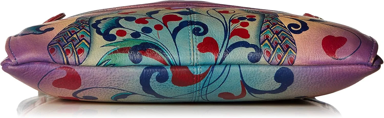 Anna by Anuschka Women's Original Hand-Painted Genuine Leather Medium Crossbody