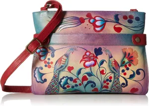 Anna by Anuschka Women's Original Hand-Painted Genuine Leather Medium Crossbody