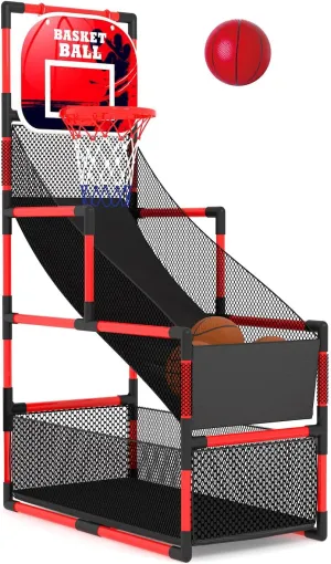Arcade Basketball Game Set with 4 Balls and Hoop for Kids 3-4-5-6-7-8 Years Indoor Outdoor Sport Toy Play Gift