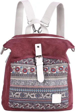 ArcEnCiel Women Backpack Canvas Rucksack Shoulder Bag