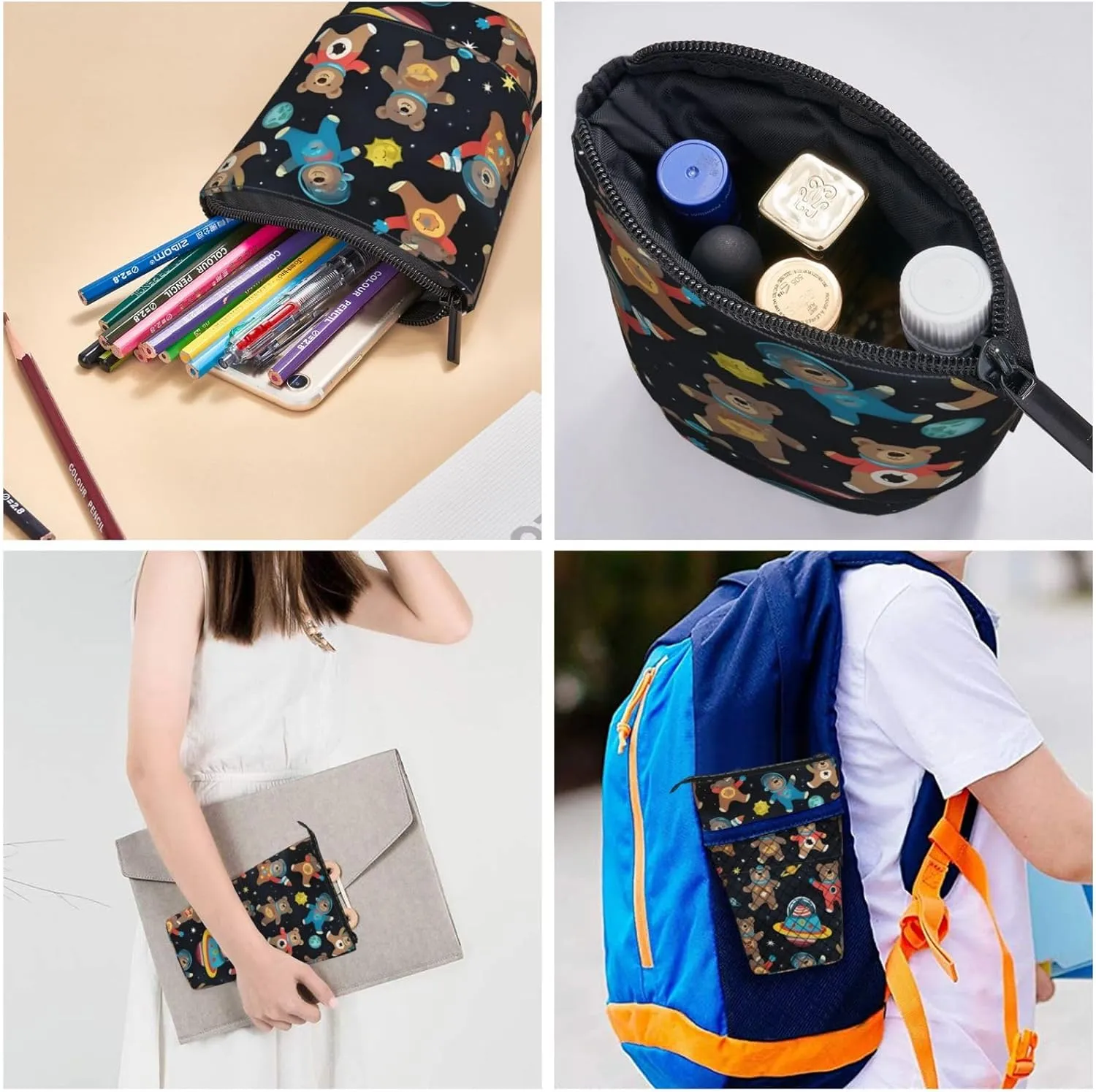Baby Sloths Sleeping Cute Stand Up Pencil Case,Spacious Pencils Pouches Pens Bag For Work Office Artists Supplies