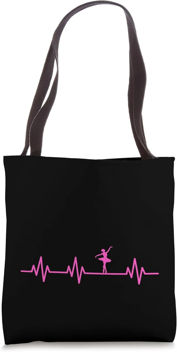 Ballerina Heartbeat Life Ballet Heart EKG Pulse Tote Bag