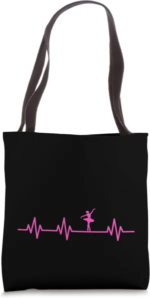 Ballerina Heartbeat Life Ballet Heart EKG Pulse Tote Bag