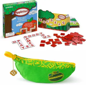 Bananagrams My First Appletters 2.0 Bundle. Fun Educational Word Games for Kids & Families. Early Learning & Spelling Practice. Perfect for Game Nights, Travel, and Developmental Play