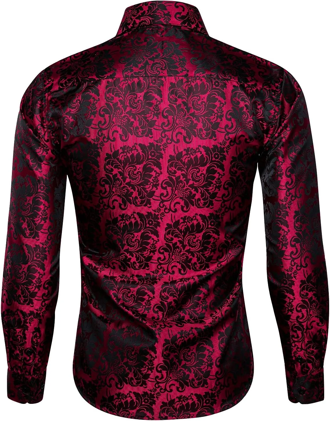 Barry.Wang Mens Western Shirts Silk Paisley Long Sleeve Button Down Dress Shirt Designer Mexico Cowboy Shirt Party Casual