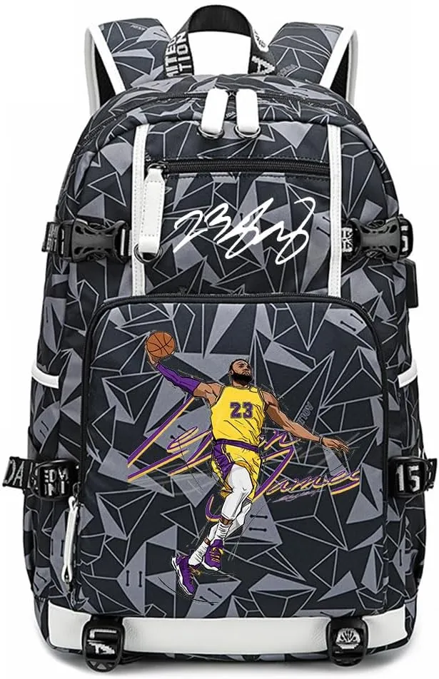 Basketball Player 23 Creative Backpacks Sports Fan Bookbag Travel Student Backpack For Men Women (3)