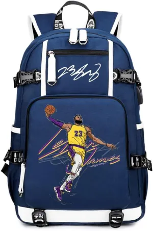 Basketball Player 23 Creative Backpacks Sports Fan Bookbag Travel Student Backpack For Men Women (5)