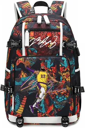 Basketball Player 23 Creative Backpacks Sports Fan Bookbag Travel Student Backpack For Men Women (6)