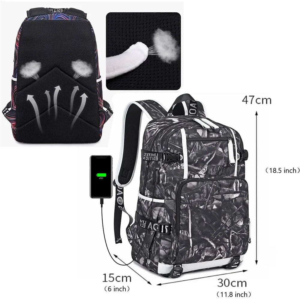 Basketball Player 23 Multifunction Backpack Travel Student Backpack Fans Bookbag For Men Women (B)