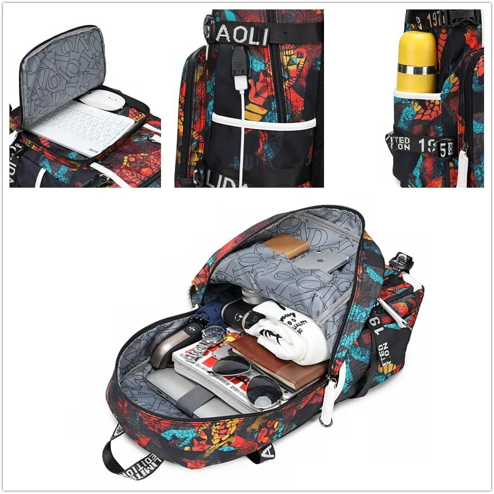 Basketball Player 23 Multifunction Backpack Travel Student Backpack Fans Bookbag For Men Women (B)
