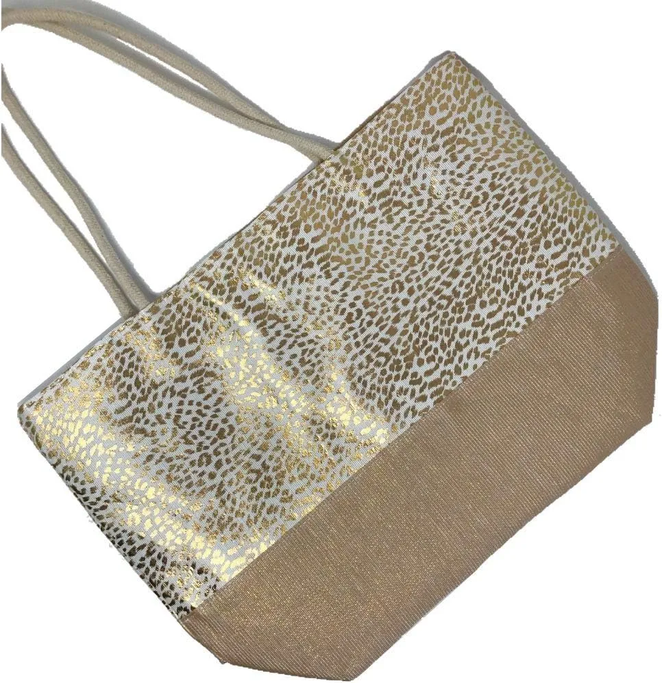 Beach Bag Large for Gym Beach Travel Daily Tote Bags with Top Zipper Closure, Cotton Rope Handles.