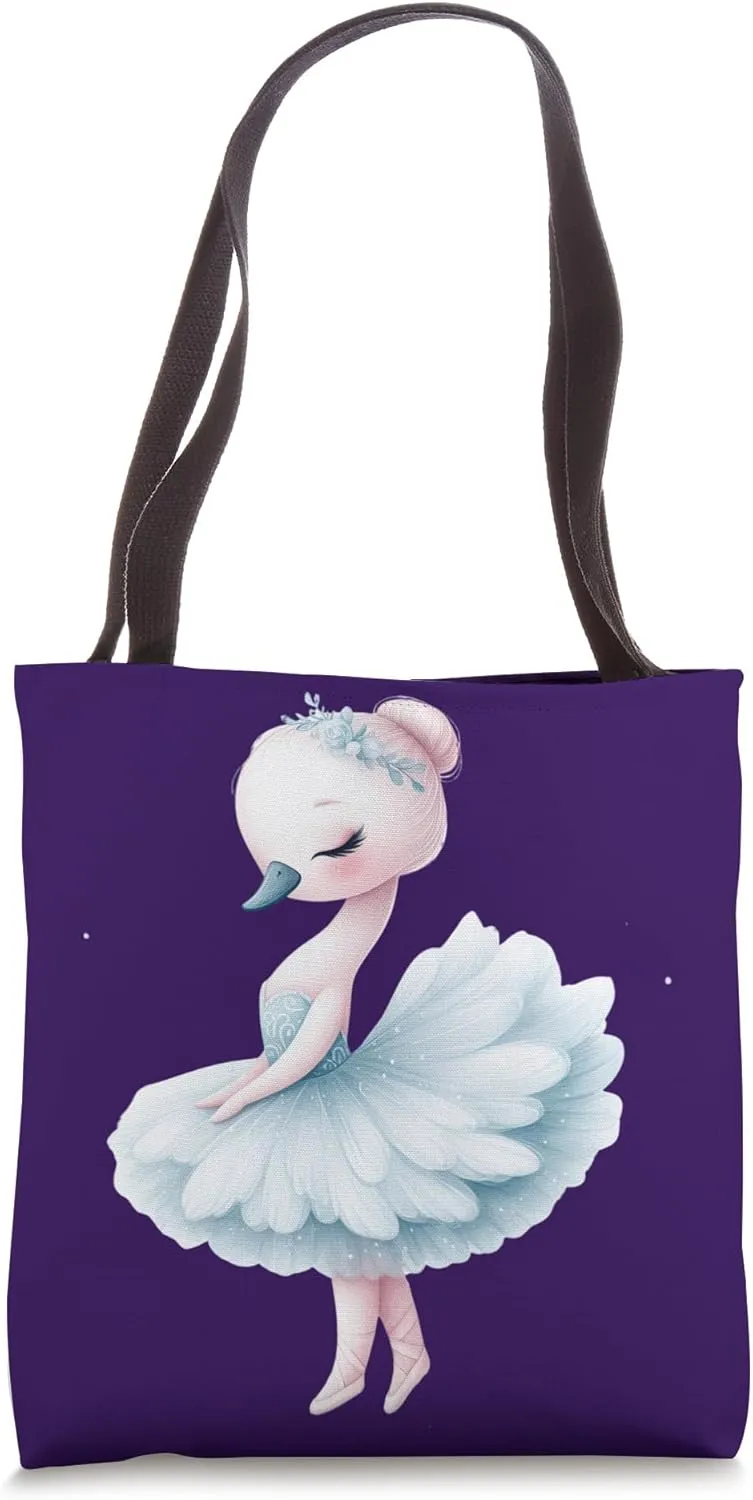 Blue Ballerina Swan Dance Ballet Lyrical Musical Tote Bag