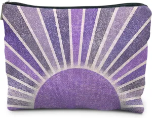 Boho Makeup Bag, Boho Gifts for Women, Boho Abstract Purple Sun Sunshine Makeup Bags for Women, Boho Makeup Pouch Zipper Pouch, Purple Makeup Bag for Women