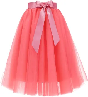 Bridesmay Women's Tulle Skirt Knee Length 6-Layered Wedding Party Homecoming Prom Dress
